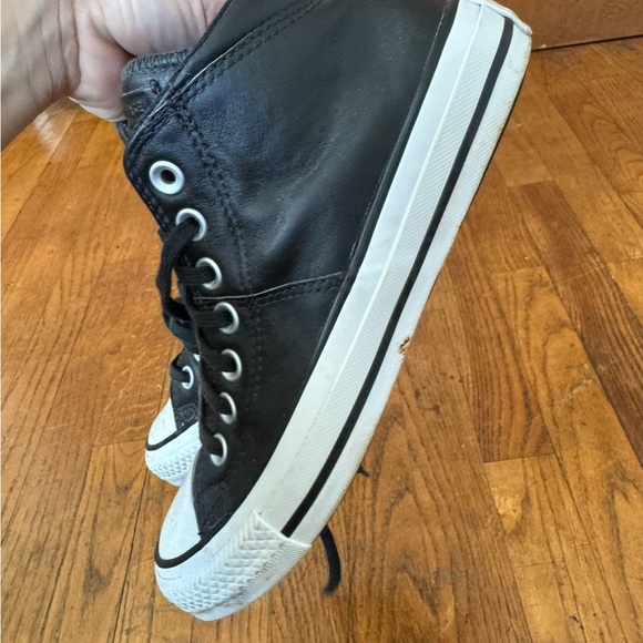 Converse All Star High Tops Black Leather 6 - Picture 3 of 6